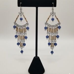 Bamboo and bead earrings